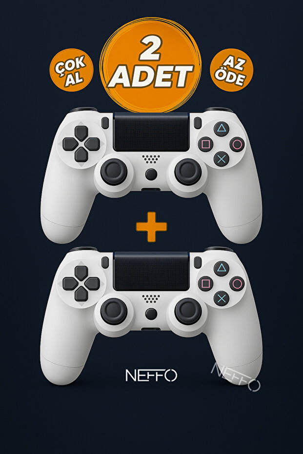 Ps 4 Joystick Tablet Telefon Pc Uyumlu Titreşimli Oyun Kolu 2 Adet - Şarj Kablo Hediyeli - 1
