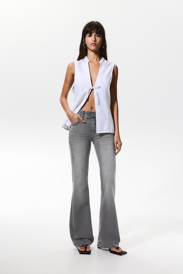 Düşük belli bootcut jean - 2