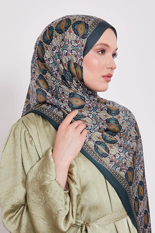 شال حرير هندي بنمط انعكاس - 3