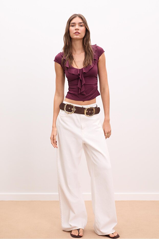 Fırfırlı poliamid üst - 1