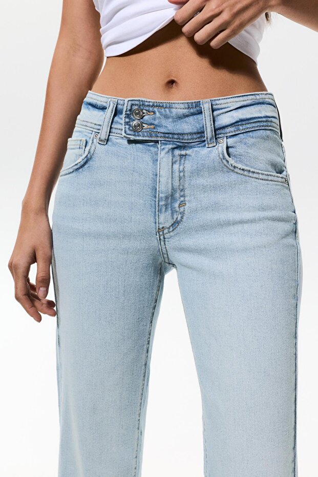 Düşük belli bootcut jean - 4