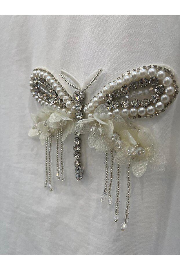 taş aksesuarlı tshirt - 1