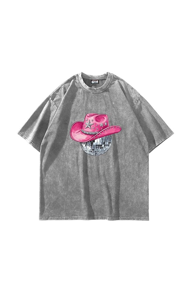 Cow Girl Printed Oversize Unisex Washable White Tshirt