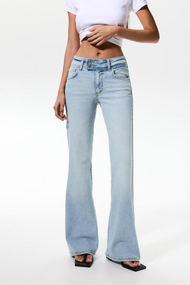 Düşük belli bootcut jean - 5