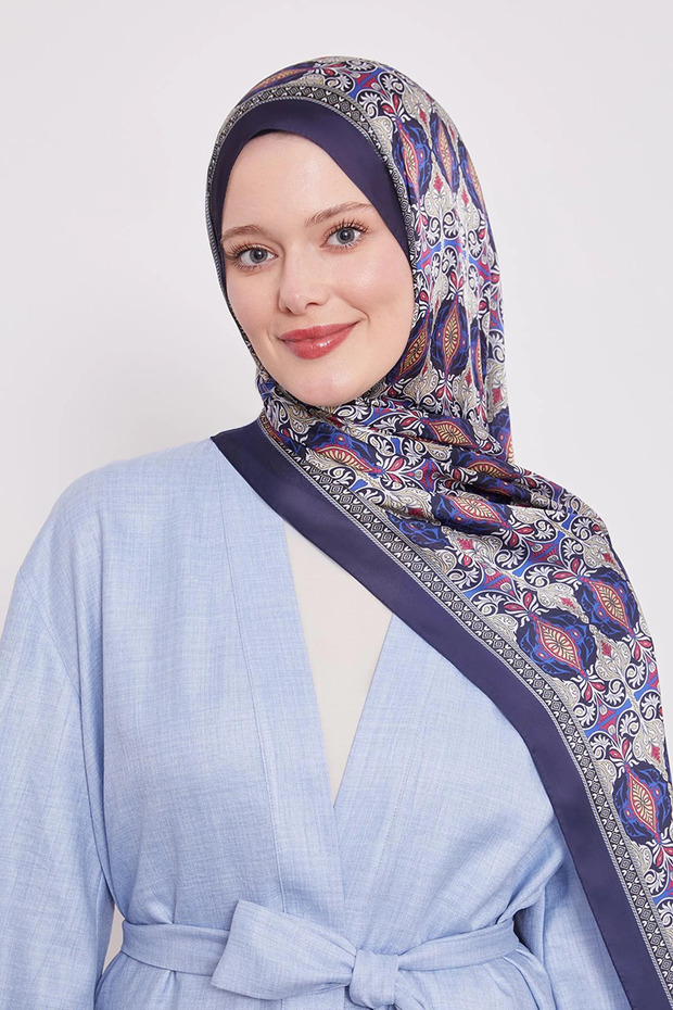 شال حرير هندي بنمط انعكاس - 3