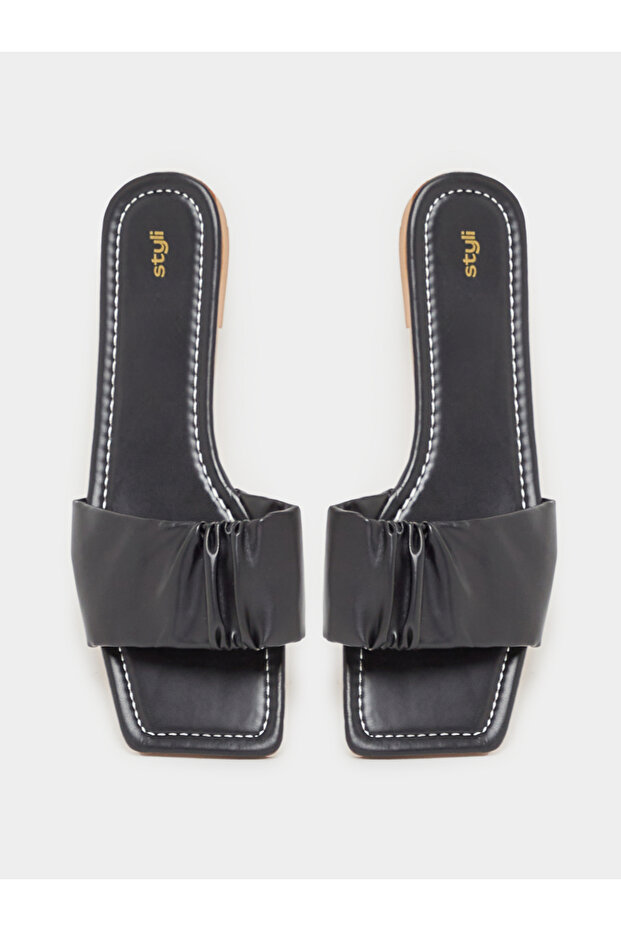 Cushion Single Strap Flat Sandals - 6