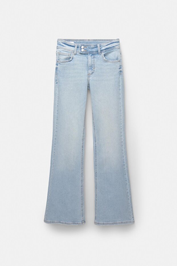 Düşük belli bootcut jean - 7