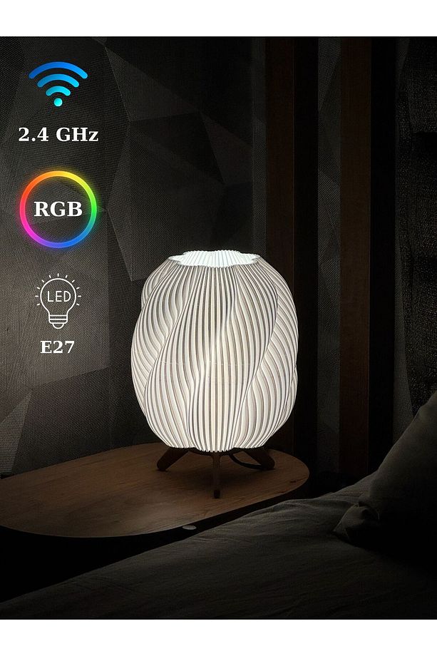 Spiral Dekoratif Masa Lambası - RGB Led Gece Lambası - Wifi Kontrollü RGB Masa Lambası - 1