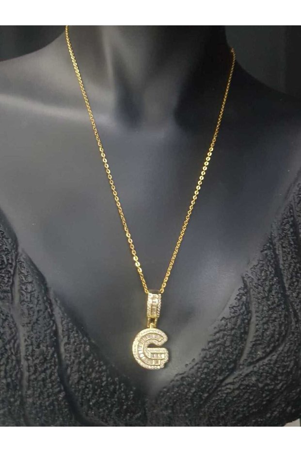 Steel Xuping Model Letter g Baguette Stone Gift Necklace for Lover, Mother, Friend