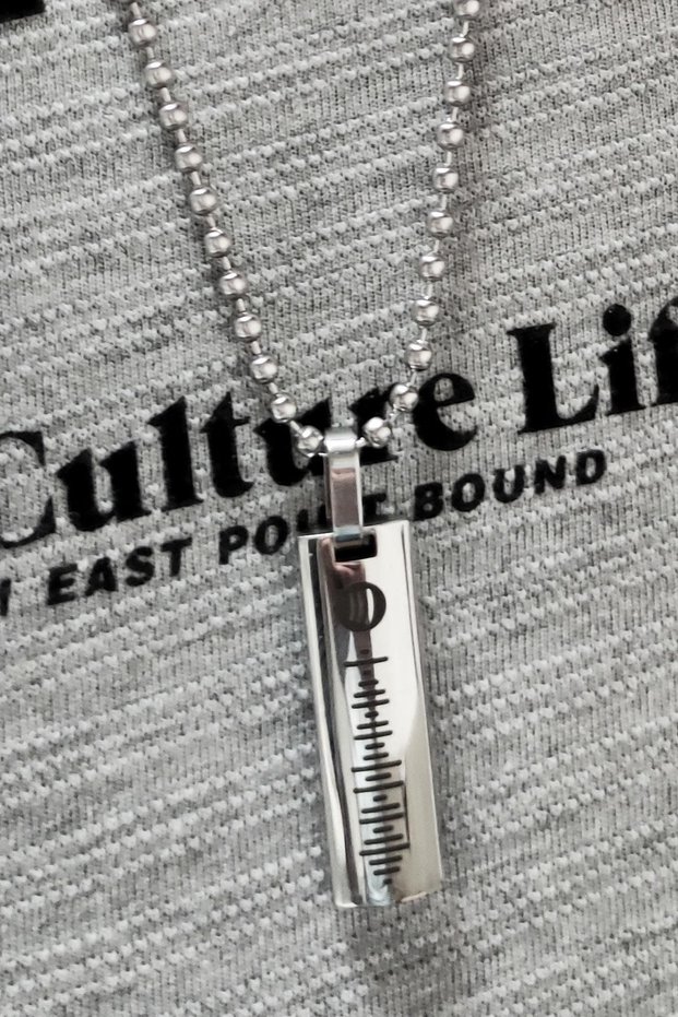 Men's Steel Necklace - Spotify Song Coded Flat Bar • in Lighted Box • for Lover • for Spouse • for Father