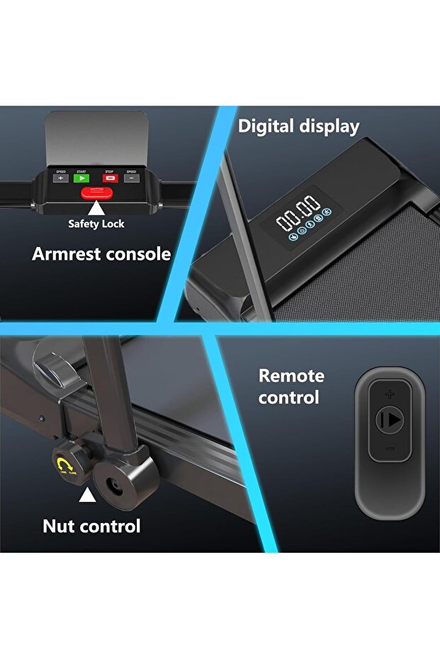 2HP Foldable Walking Pad | Under Desk, Bluetooth, LCD, Remote, Two Speed Methods – EM-1305 - 6