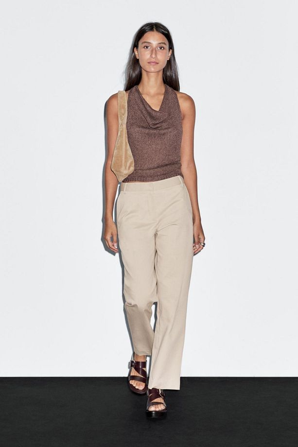Straight fit pamuklu pantolon - 1