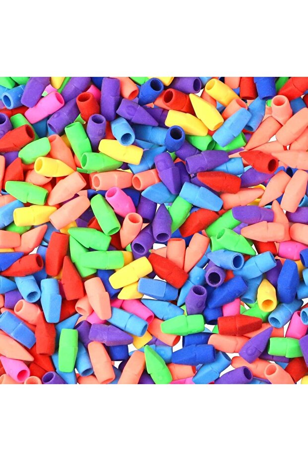 ممحاة متعددة الألوان لغطاء قلم رصاص - 50 قطعة - 1