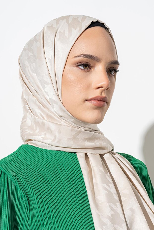 Jacquard Large Pattern Houndstooth Shawl - 3