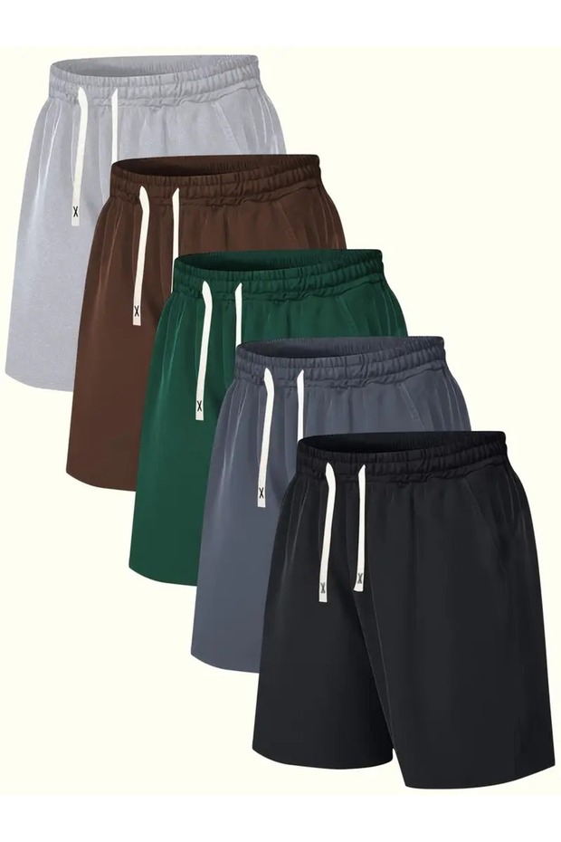 Pack of 5 Men's Relaxed Fit Combed Cotton Shorts