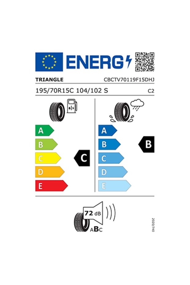 195/70 R15 C 104/102S 8PR Triangle Connex Van TV701 Yazlık Lastik 2024 Üretim (1 ADET) - 2