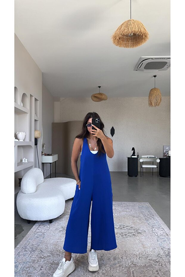 Saks Mavi Bahçıvan Tulum - 4