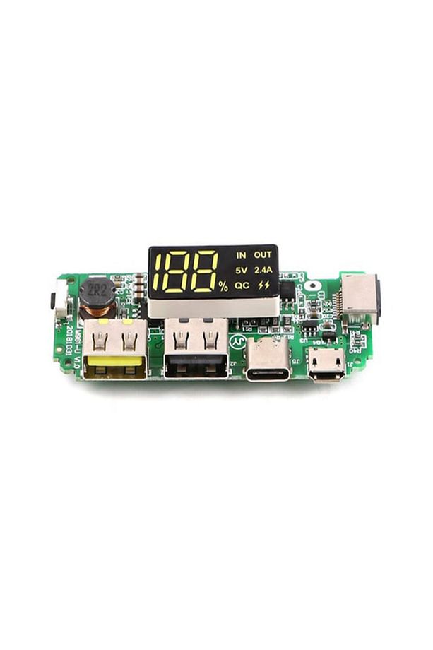 Çift Usb 5v 2.4a Led Ekranlı 18650 Pil Şarj Modülü Micro Type-c Powerbank Devresi Modülü - 1