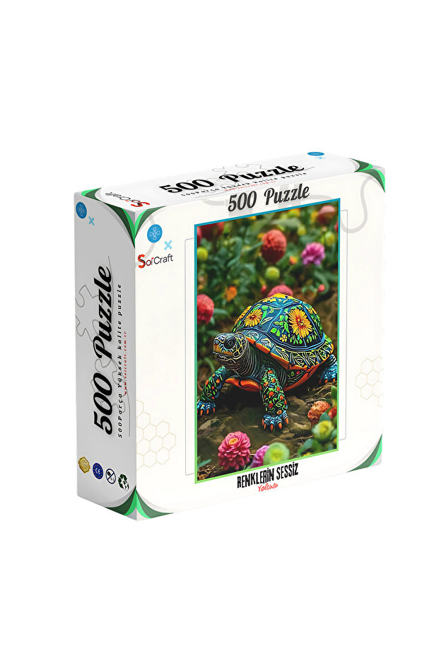 500 Parça Puzzle Renklerin Sessiz Yolcusu Kaplumbağa - 1