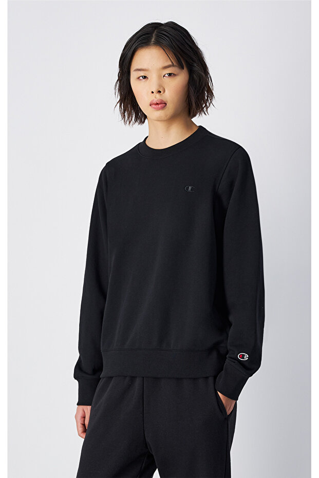 Icons Crewneck Sweatshirt Black Women's Sweatshirt-117788-Kk001