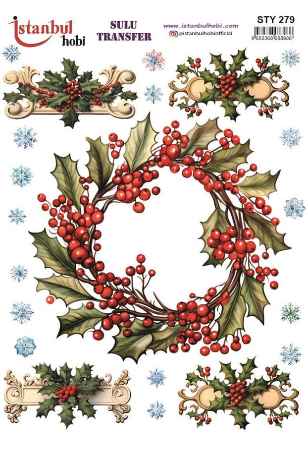 New Year's Water Transfer 25X35Cm Sty279