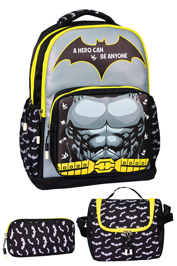 3-Piece Primary School Boy Bag Set, School Bag + Lunch + Pen Holder