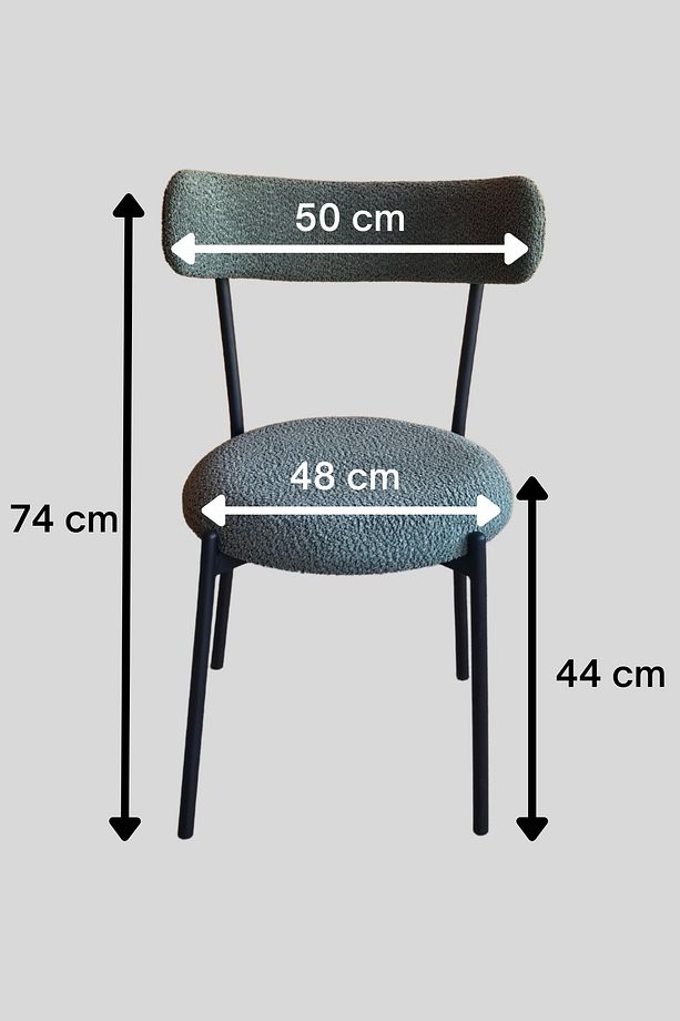4 Kişilik Modern 105 cm Yuvarlak Masa ve 4 Teddy Sandalyeli Mutfak Takımı Balkon Takımı Salon Takımı - 4