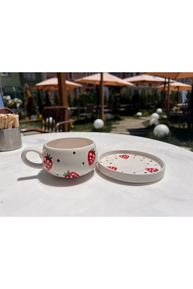كوب/كوب/كوب سيراميك على شكل فراولة - 3