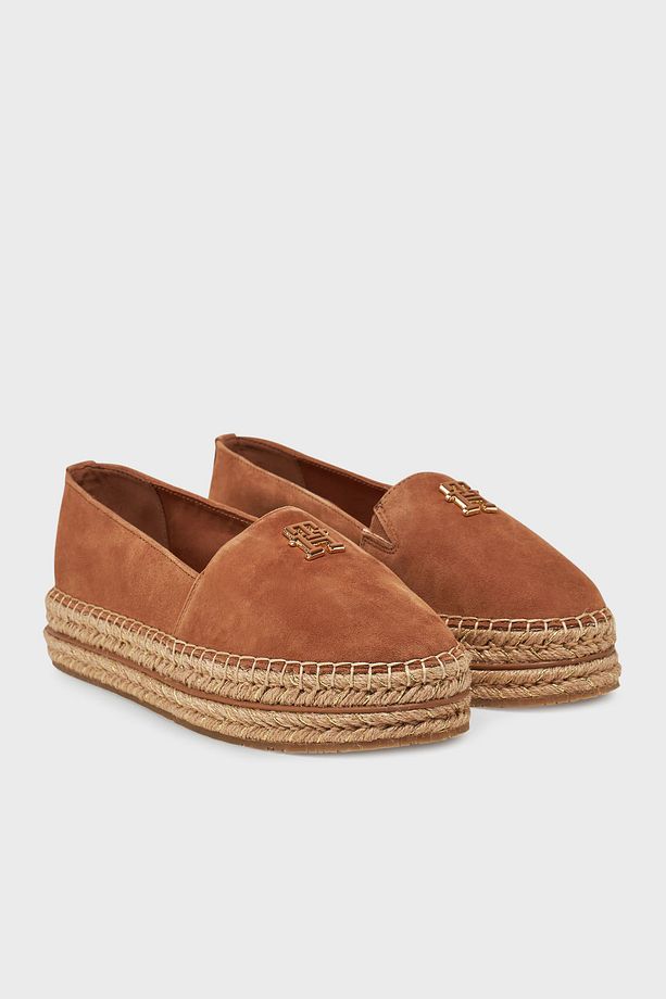 Hakiki Deri ve Süet Detaylı Paltform Taban Espadril AYAKKABI FW0FW08586 GU9 - 2