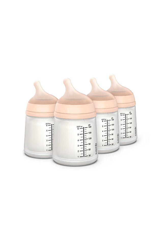 Zero Zero Anti Colic Baby Feeding Bottle,Perfect for Breastfeeding Babies 180ml x4 Set of 4