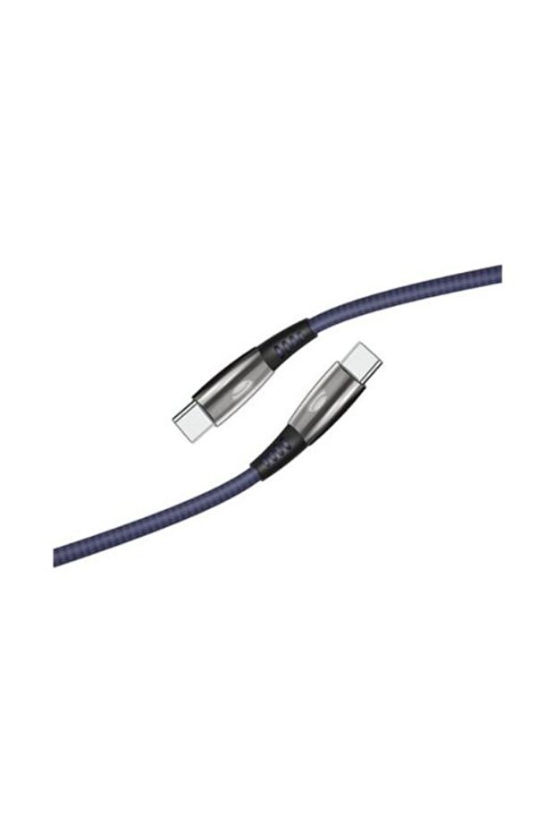 K645 PREMİUM TYPE-C TO TYPE-C ŞARJ VE DATA KABLOSU LED IŞIKLI 3A 1.2MT SİYAH - 1