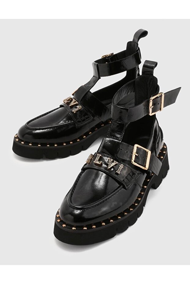 Harm Harm Hakiki Deri Kadın Siyah Bot - 2