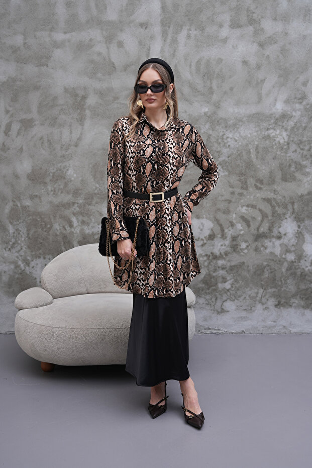 سترة منقوشة بجلد الثعبان - 1