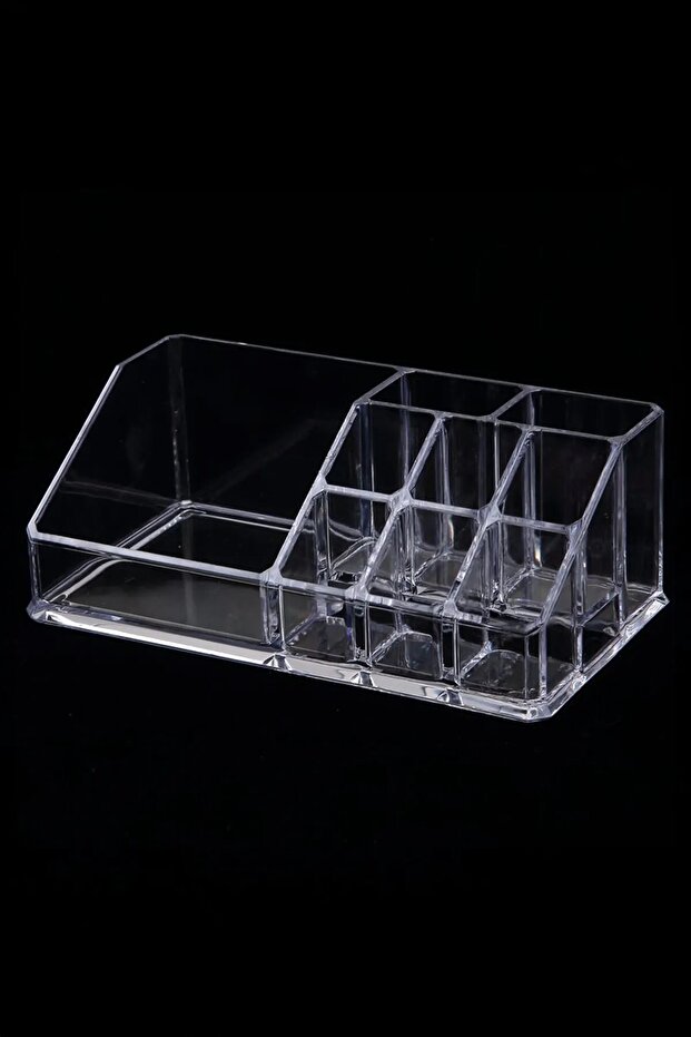 9 Compartments Makeup Organizer Lipstick Rimel Cosmetic Product Organizer - Transparent