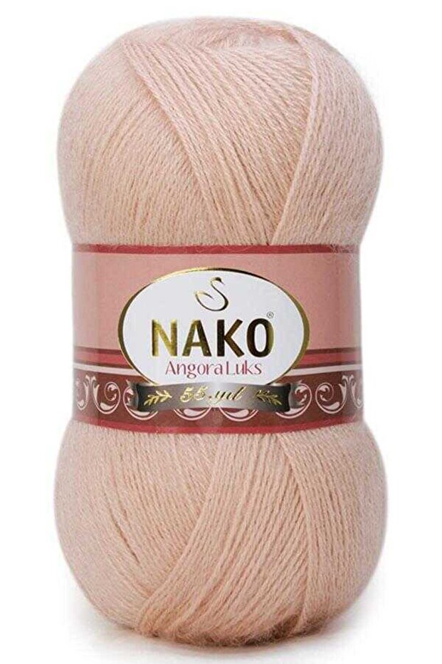 5 Pieces Angora Luxury Hand Knitting Yarn 10722 Beige