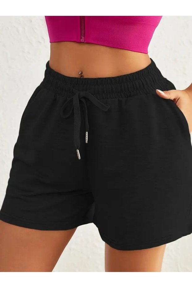 Women's Black Shorts Plus Size Oversized Sweatpants Sports Casual Wear Quality Stylish Appearance Yus