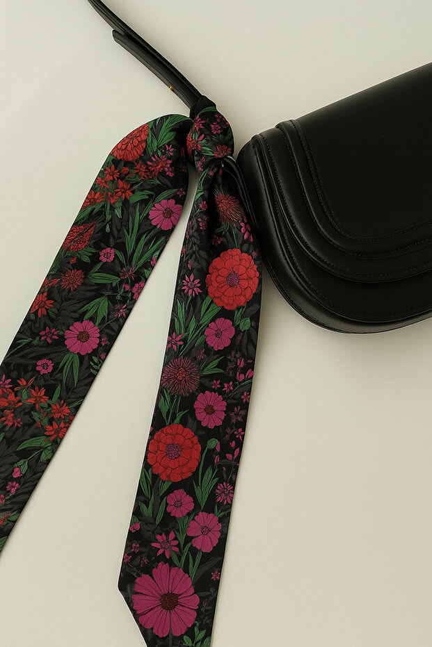 إكسسوار منقوش بربطة عنق ووشاح - 1