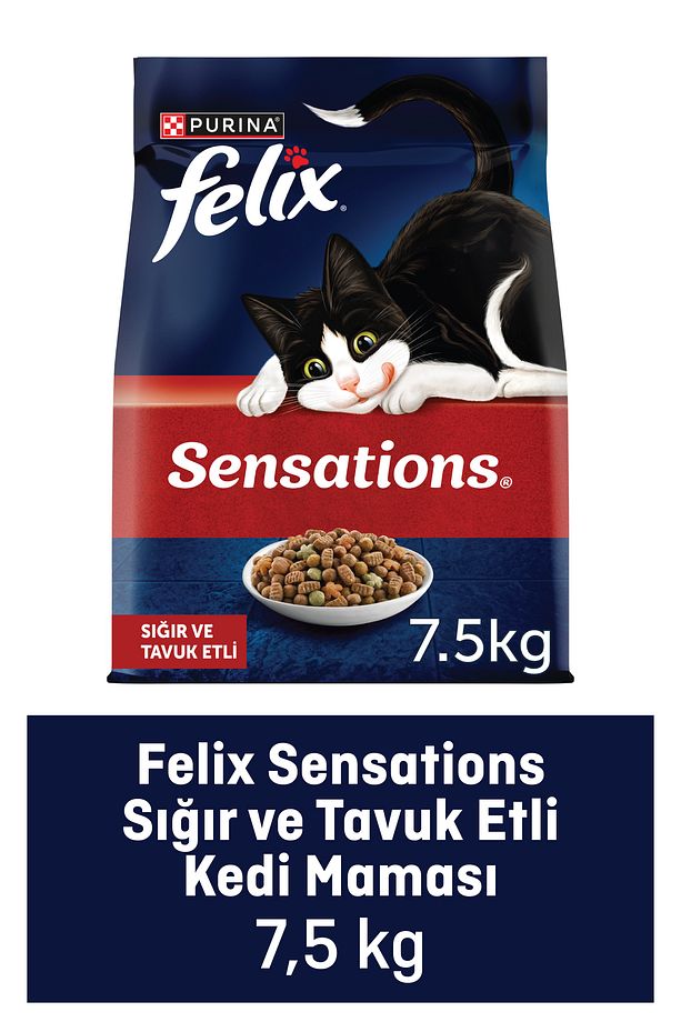 Felix Sığır ve Tavuk Etli Kedi Kuru Maması 7.5 kg - 1