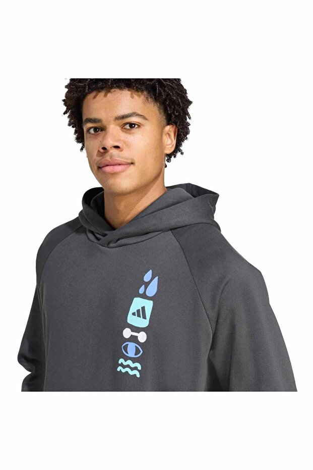 Power Graphic Kapüşonlu Üst - 5