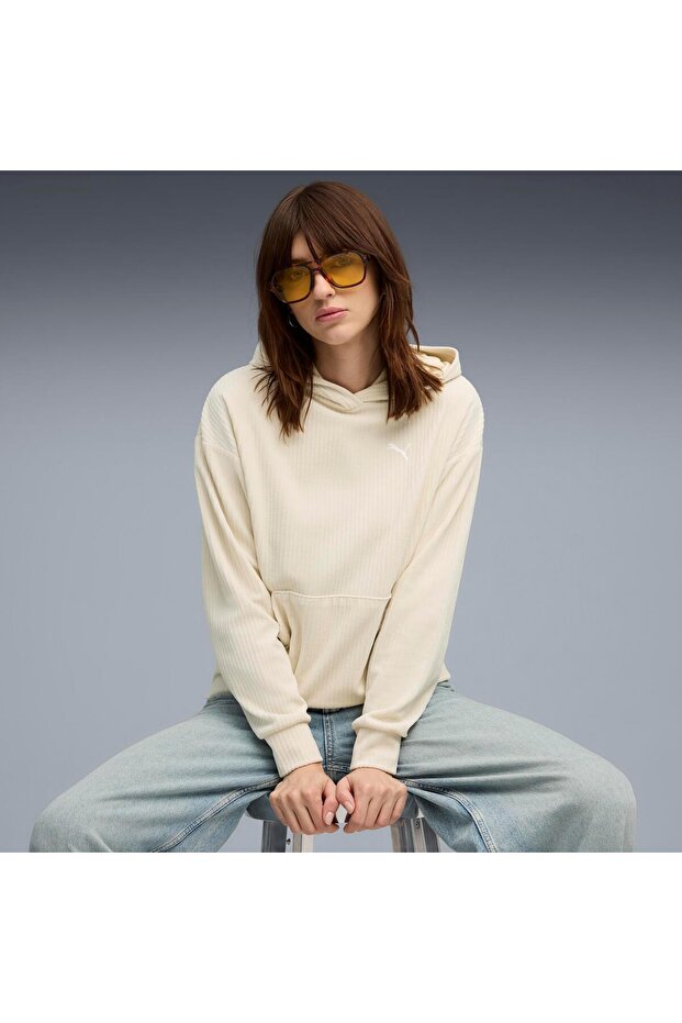 Дамски суитшърт с качулка ESSENTIALS ELEVATED - 1