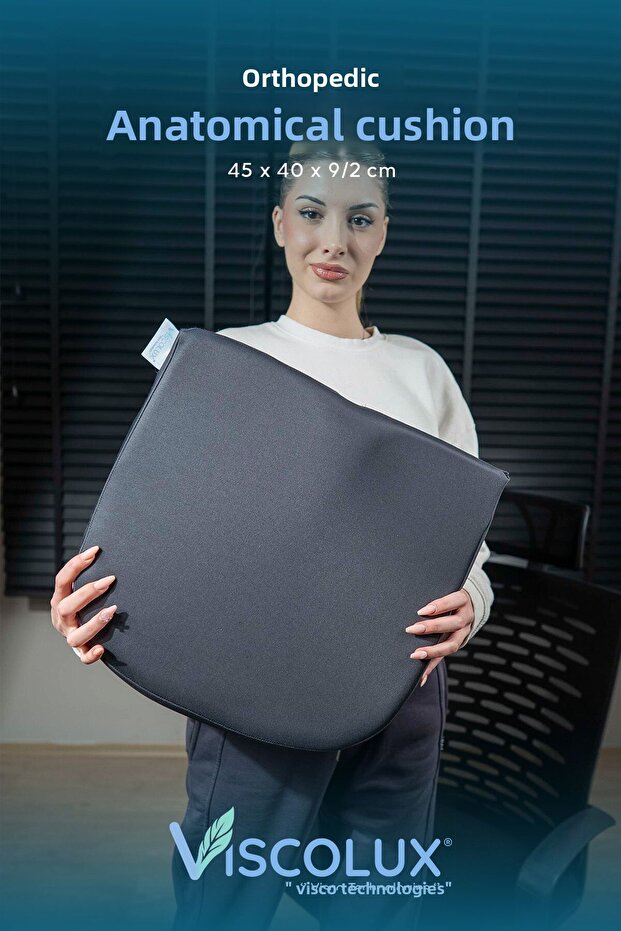 Anatomical Visco Orthopedic Cushion - Office Car Chair Cushion Smoked 44x36x9/2
