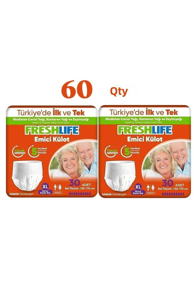 Netkal Freshlife Panties X Large Patient Diapers 2 Pack (60 Pieces)