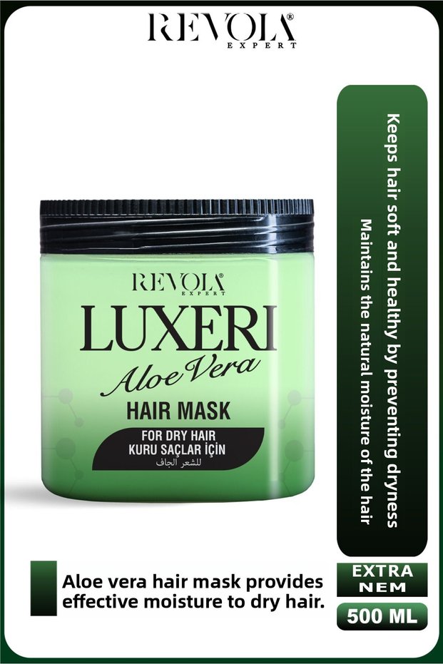 Luxeri Aloe Vera Hair Mask, Moisturizes Dry Hair and Gives It a Soft, Healthy Appearance 500ml