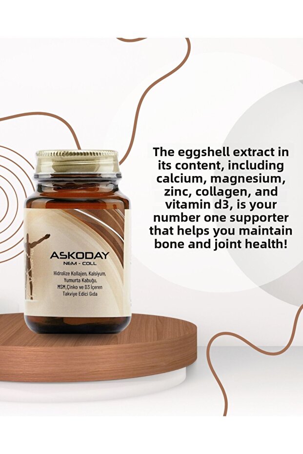 NEM-COLL - مكمل لصحة المفاصل مع مستخلص قشر البيض والكولاجين المتحلل والكالسيوم - 3