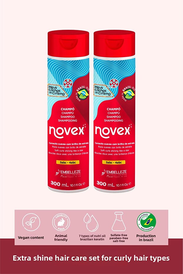 Movie Star - Extra Shine Curl Defining Shampoo for Curly Hair 300Mlx2 Pcs