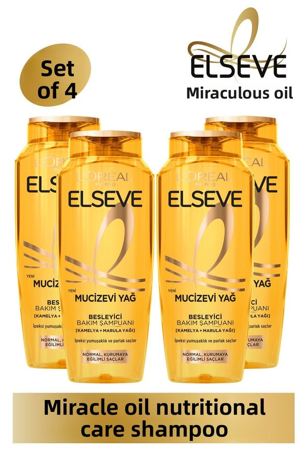 L'Oréal Paris Elseve Miraculous Oil Nourishing Care Shampoo 400 ml Set of 4
