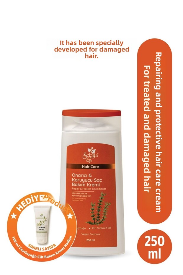 Repairing & Protective Hair Care Cream with Horsetail Plant and Provitamin B5 Extract Damaged Hair 250 ml