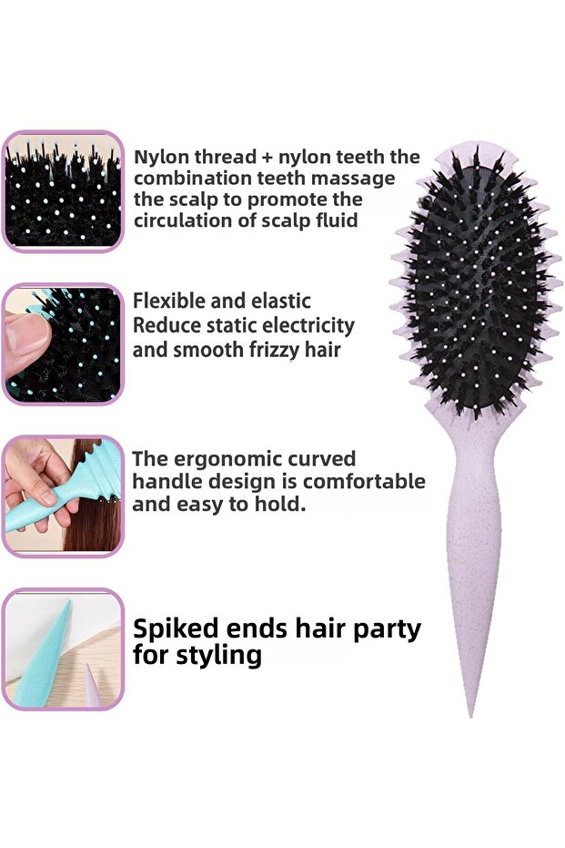 Shaped and Evident Curl Creation and Curl Separation Curl Creation Brush and Comb - 3