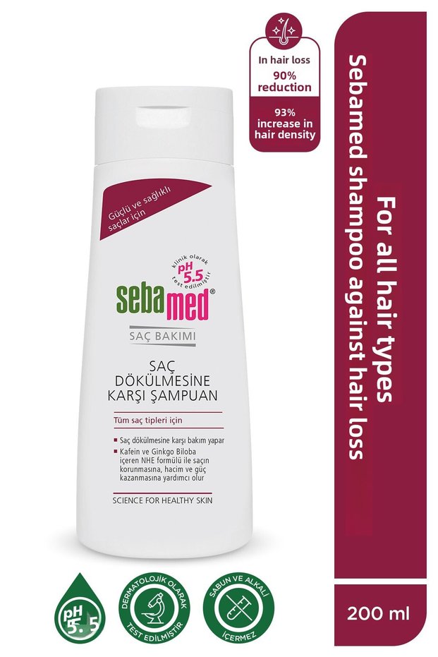 Strengthening Repairing Shampoo with Caffeine and Ginkgo Biloba Against Hair Loss 200 ml Ph 5.5