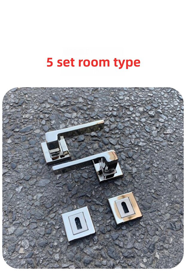 (7 SETS) Sofuoğlu Anka Stainless Nickel Satin Square Rosette (3 in 1 SET) Door Handle (5 ROOMS / 2 BATHROOMS WC) - 3